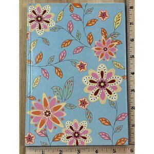 Light Blue Floral Design Hardcover Lined Journal Notebook Diary 5.75"W x 8"H NOS